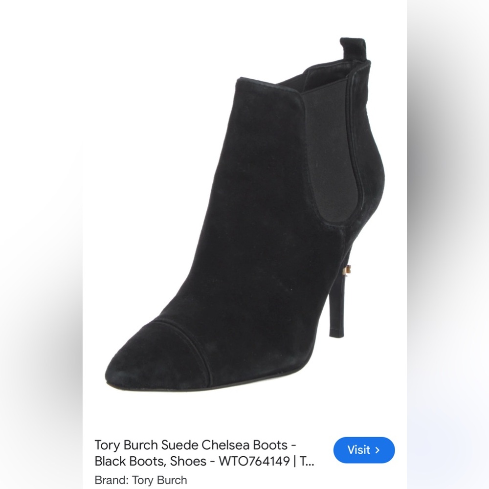 Tory Burch Black Suede Booties - Picture 11 of 11